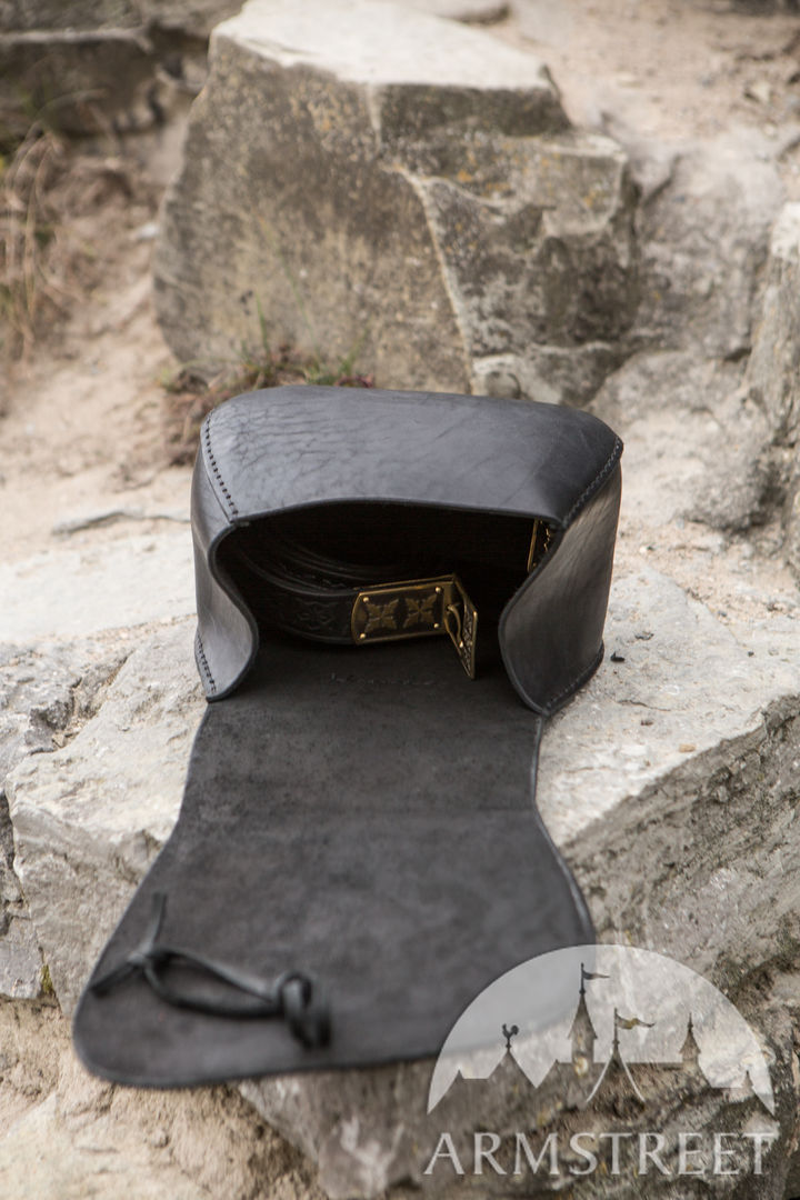 Hunt Embossed Leather Belt Bag. Available in: black leather  display picture 1