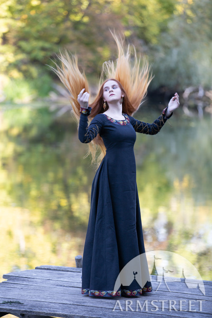 long black witchy dress Vintage 1970s Black Witchy Maxi Dress w/ High Neck & Feathered Sleeves XS-M