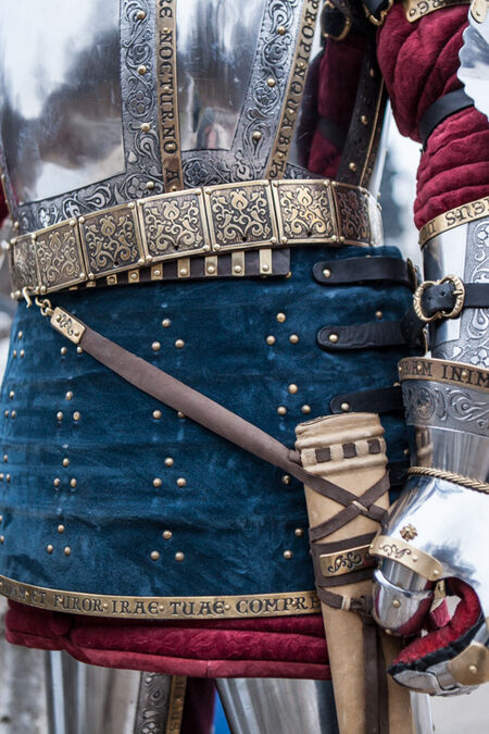 Milanese Brass Knight's Belt Armour. Available in: brown leather