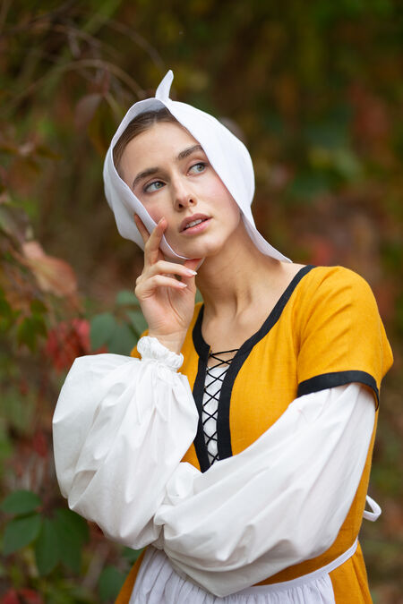 Medieval women's linen cap “Townswoman” coif for sale. Available