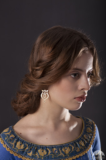 Brass earrings “Trefoil”