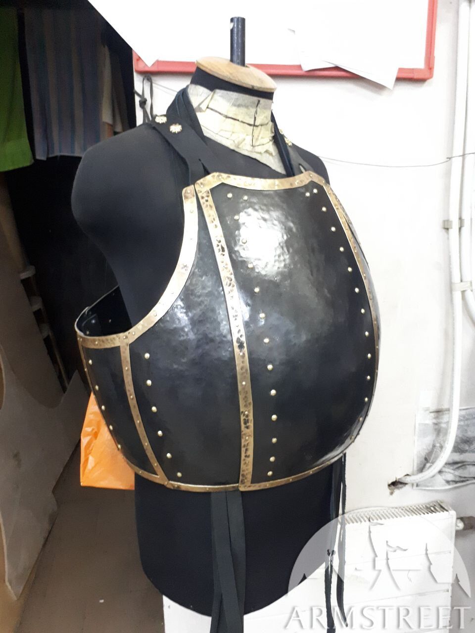 Blackened “King's Guard” cuirass with beaten-up borders and finish