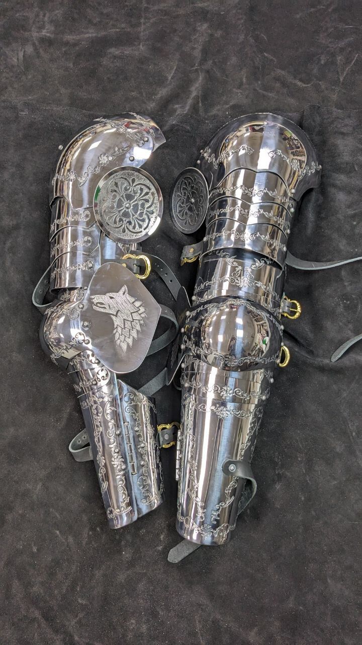 “Paladin” arms with custom etching