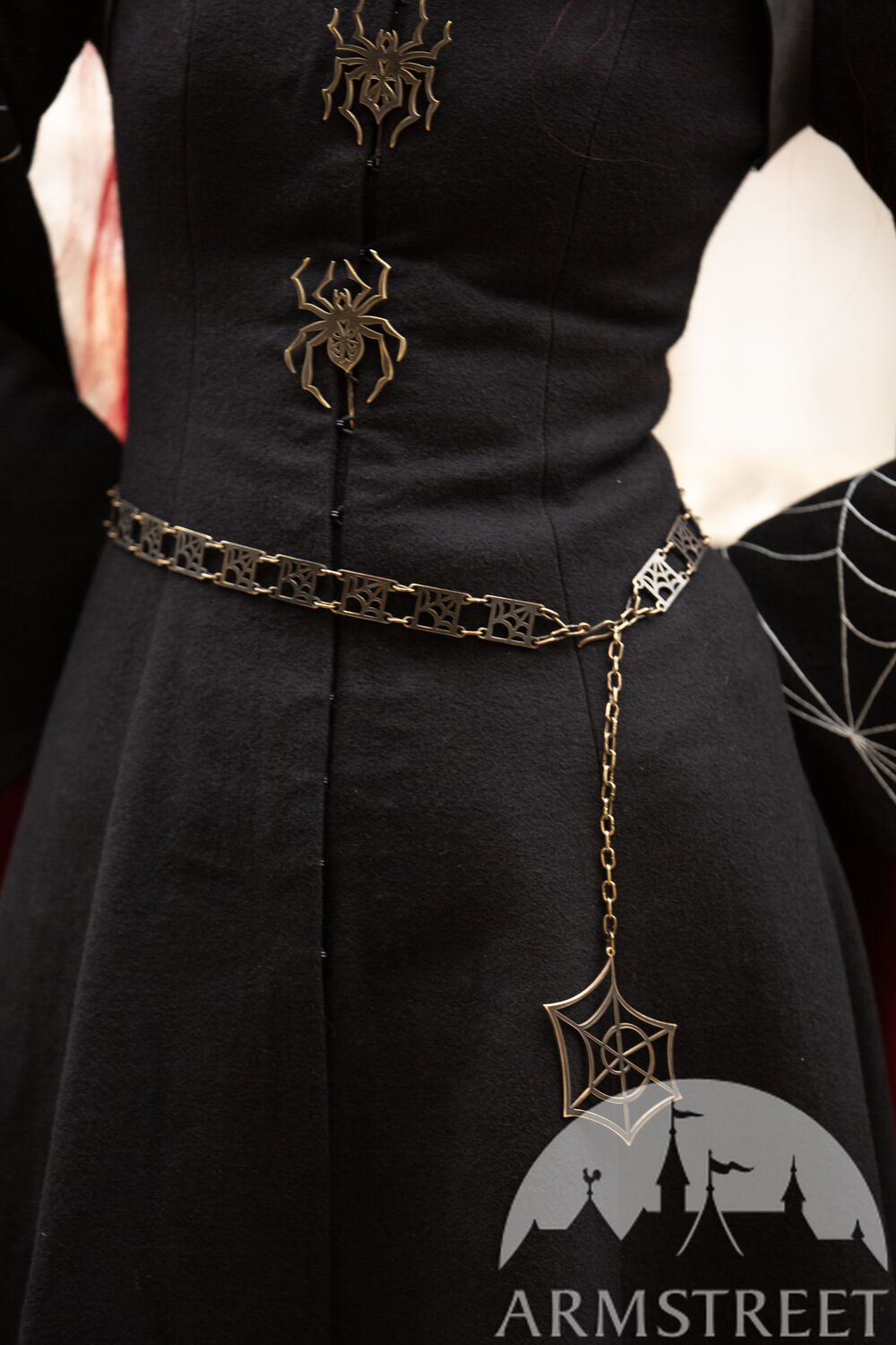 Spiderweb brass belt from Moonless Night collection