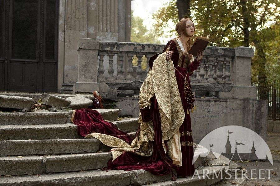 renaissance velvet cloak and dress