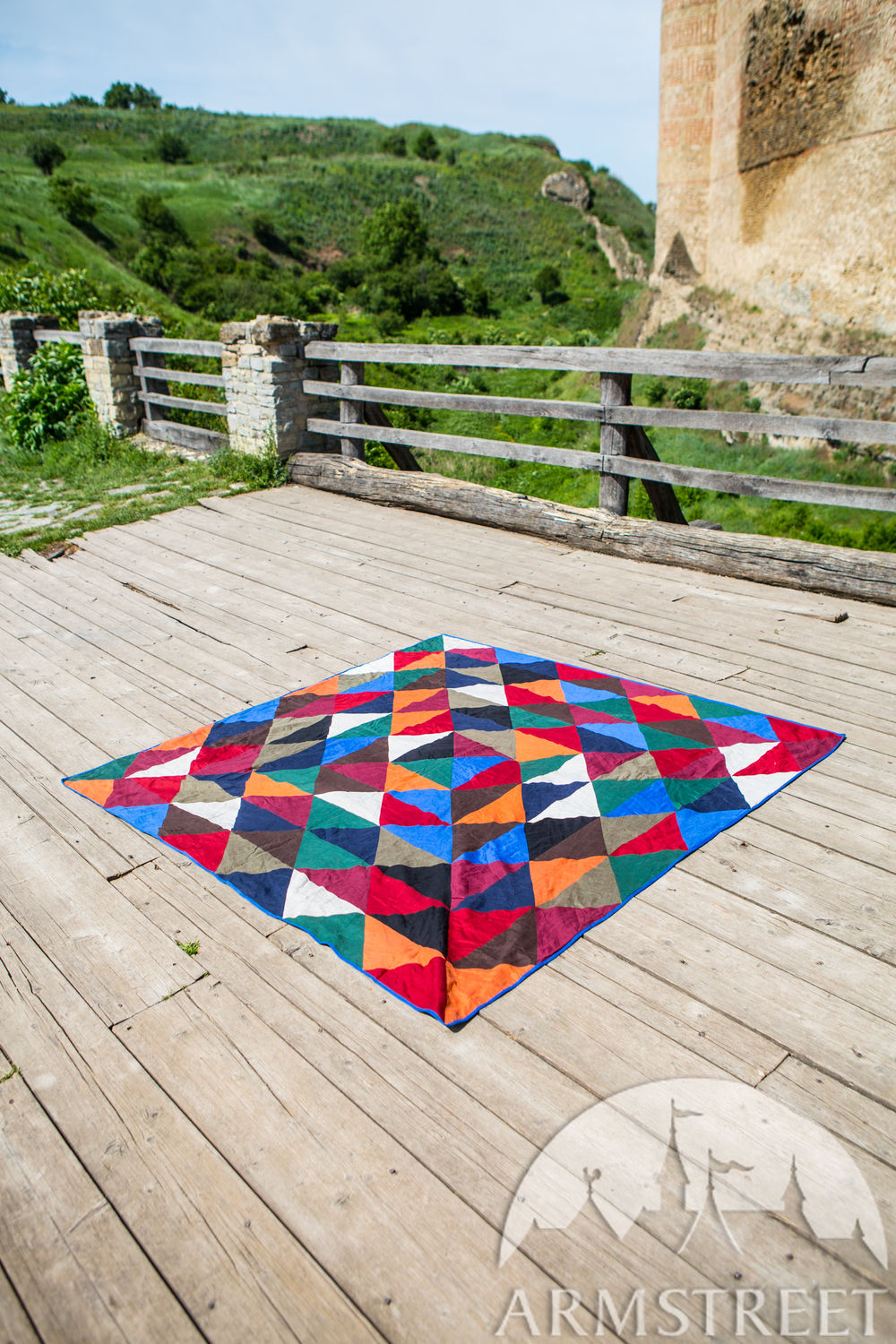 Patchwork blanket made of linen and cotton