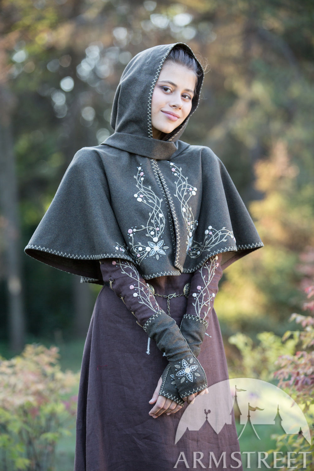 Limited Edition “Fairy Tale” Brown Woolen Hood and Mittens