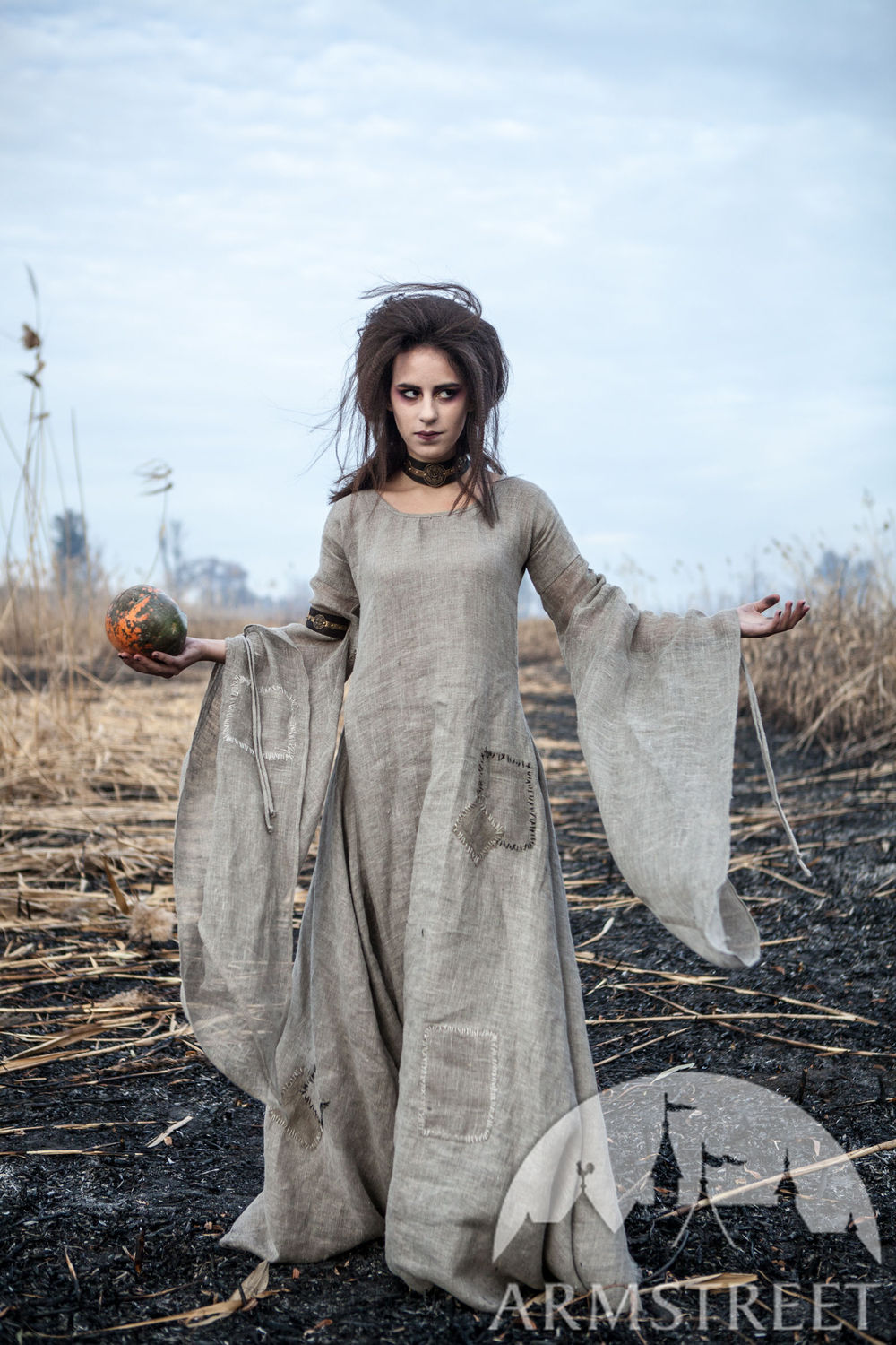 Patched-up linen dress Halloween edition by ArmStreet