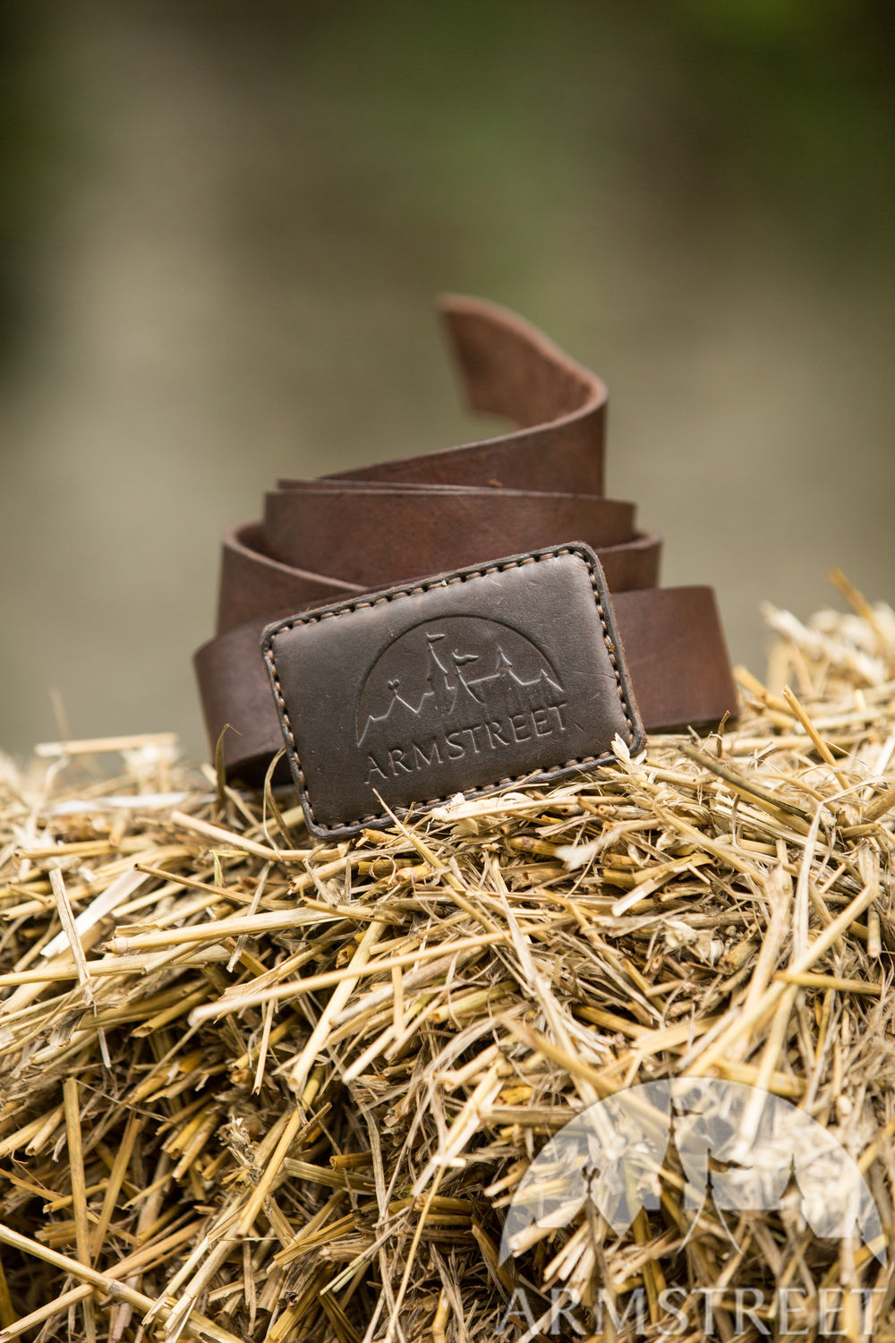 Branded products with logo: leather belt with embossing