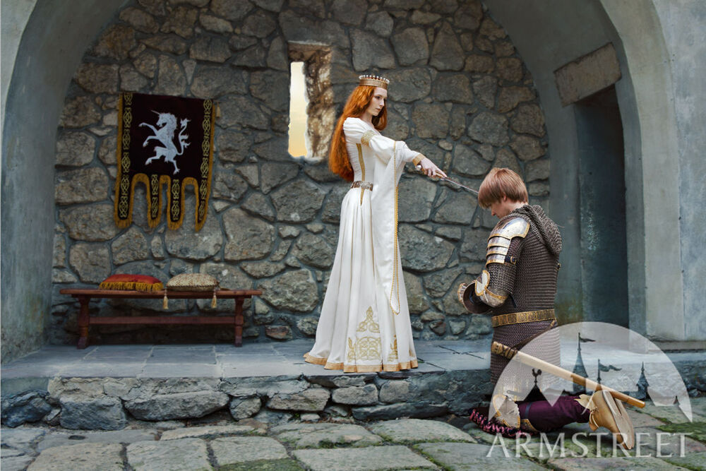 "The Accolade" white medieval wedding dress