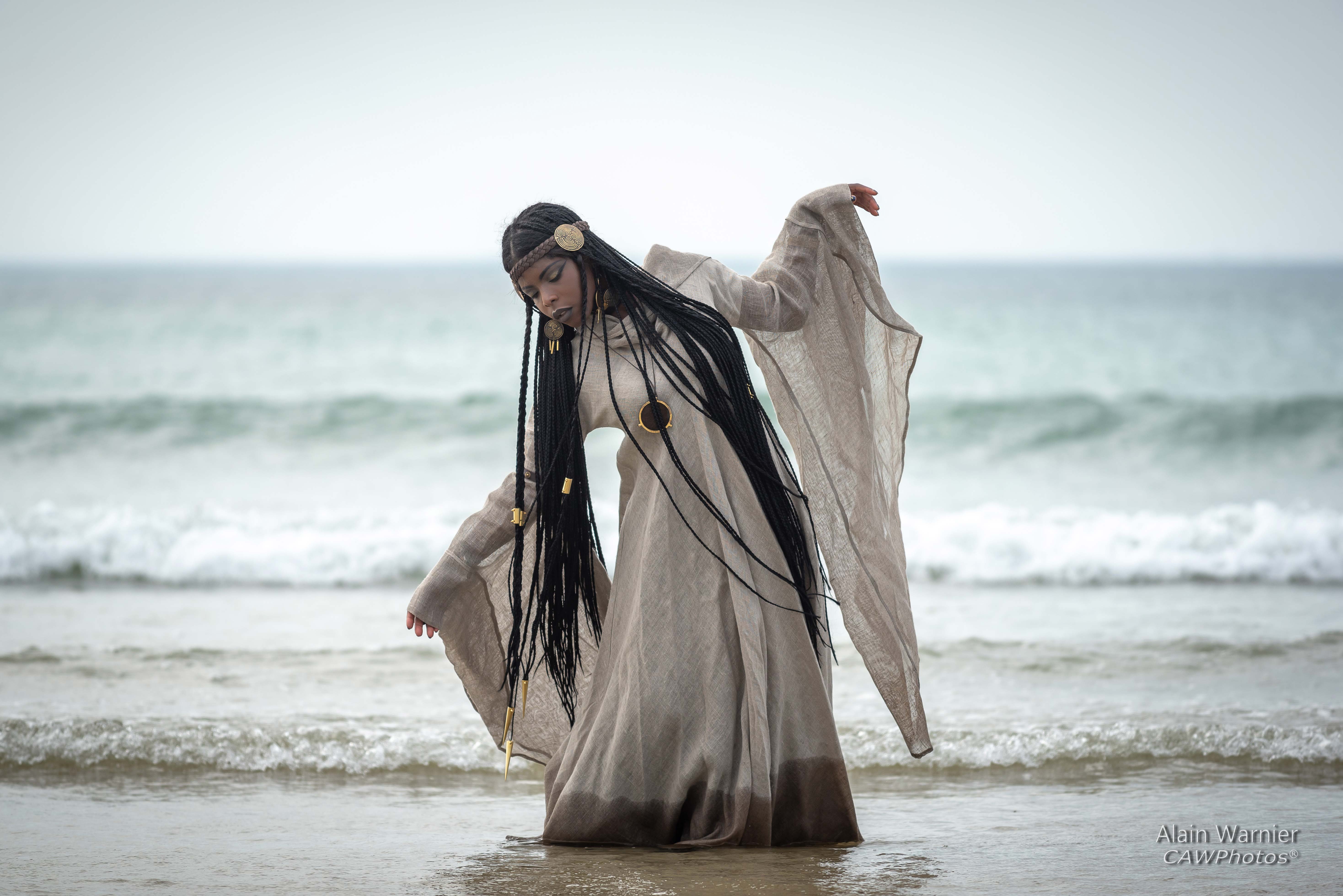 Theresa Fractale wearing Wanderer dress by ArmStreet