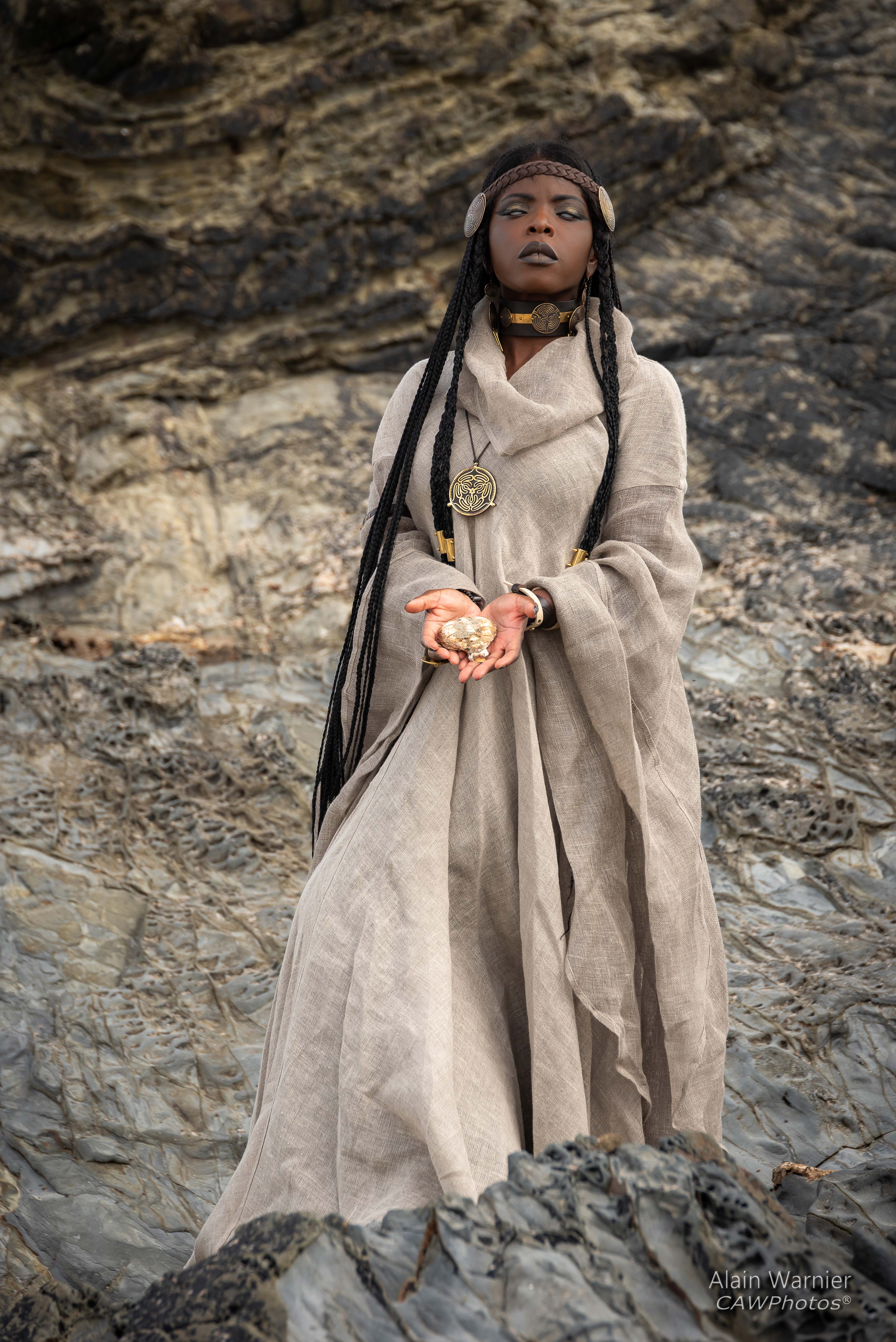 Theresa Fractale wearing Wanderer dress by ArmStreet