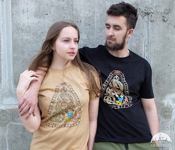 Warrior and serpent Viking T-shirt