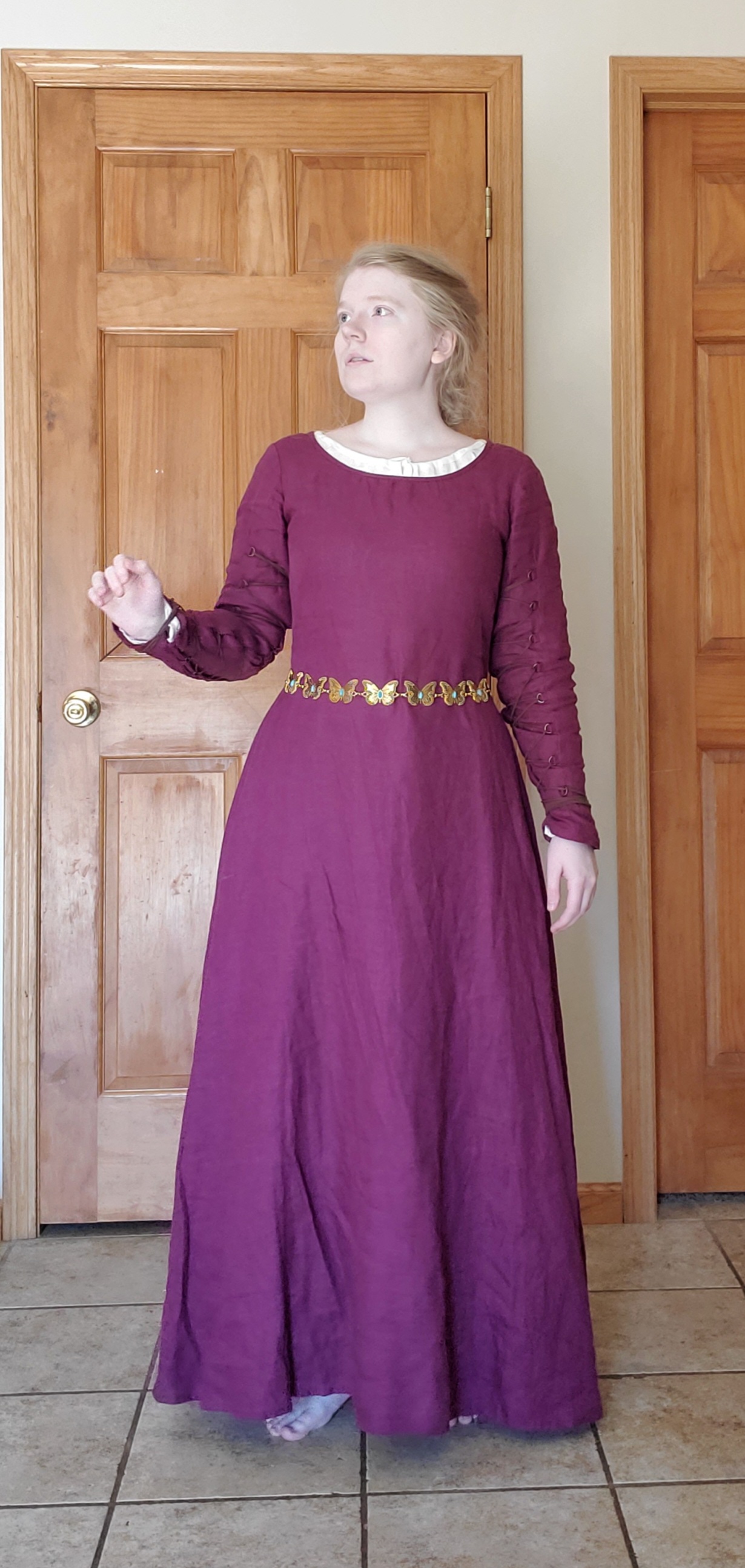 purple and gold dresses Purple Gold Silk Knee-Length Ethno-Chic Dress