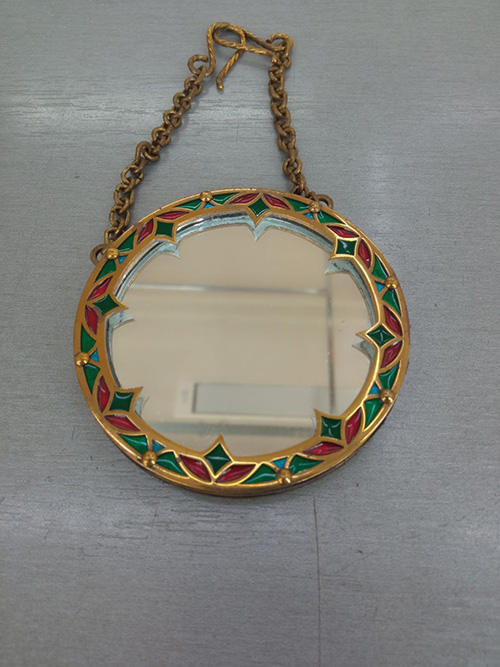 Sale Enamelled Brass Mirror