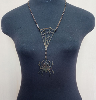 Sale &ldquo;Spiderweb&rdquo; Brass Necklace