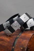 Medieval Armor Belt With Etched Steel Accents