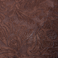Dark brown embossed leather