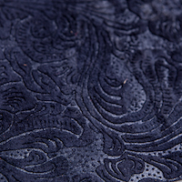 Dark blue embossed leather